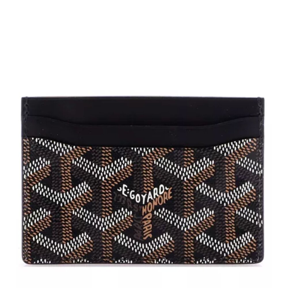 Goyard Mini Like New Saint Sulpice Card Holder Coated Canvas